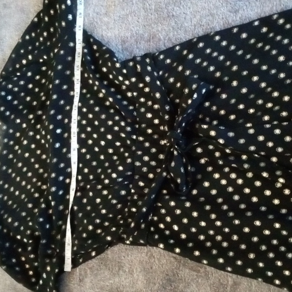 Eliza J NWT black chiffon maxi with gold dots and high slit - Picture 3 of 11